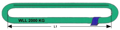 2t Rundschlinge, Hebeband, Länge 2m grün RS22J, 02189 - Pro-Lift